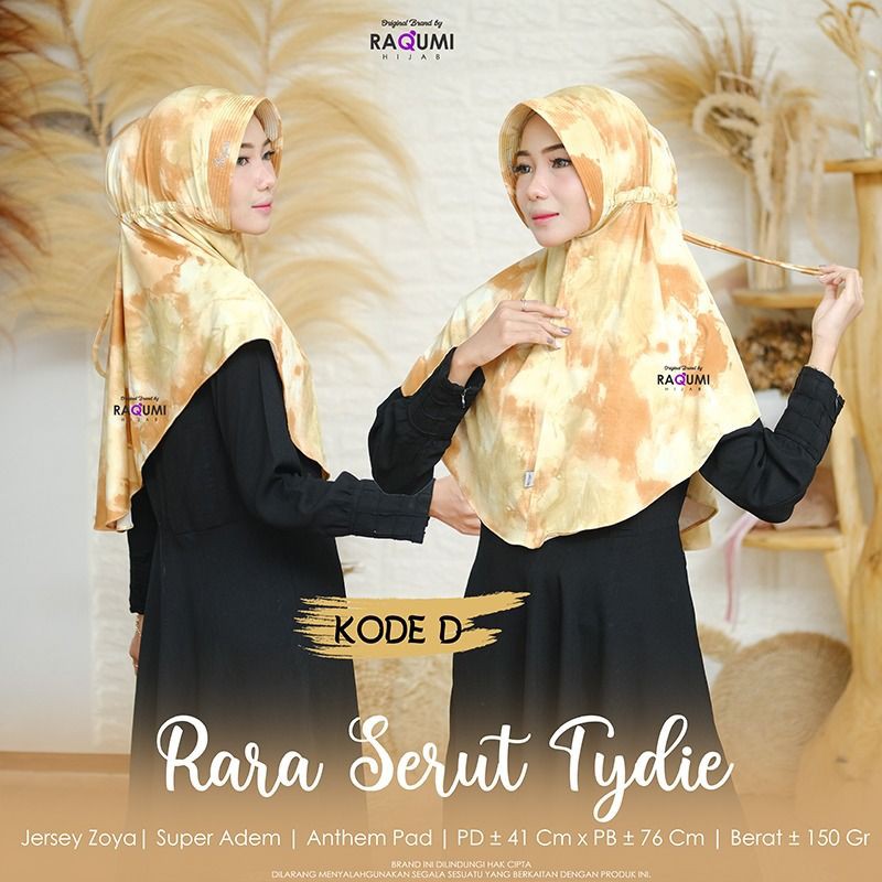 RARA SERUT TIE DYE ORIGINAL RAQUMI HIJAB | JILBAB TIE DYE | JILBAB SERUT | JILBAB SERAGAM