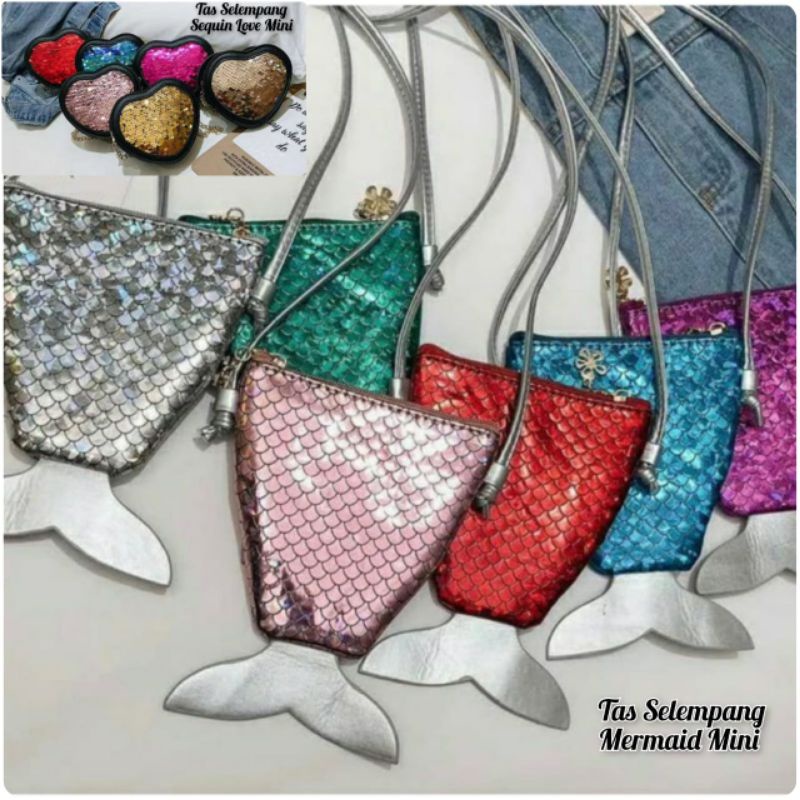 Tas Selempang  Mermaid Mini Tas Tempat Coin Coin Prse