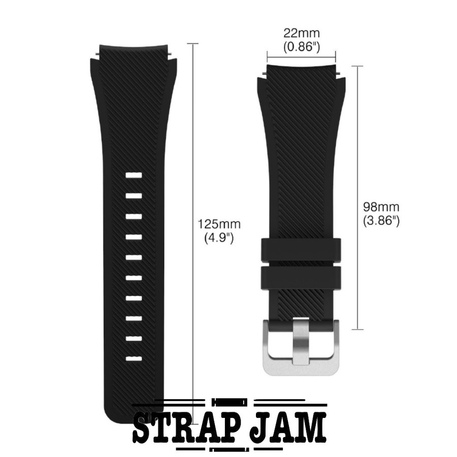 MS3 Tali Jam Advan StartGo R1 Pro - Strap 22mm Rubber Silikon Bergaris Miring