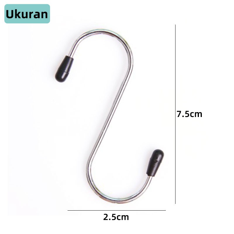 [Kaizen Living] 4pcs Hook Gantungan Huruf S Pengait Barang Besi Stainless ( 1 Set isi 4pcs )