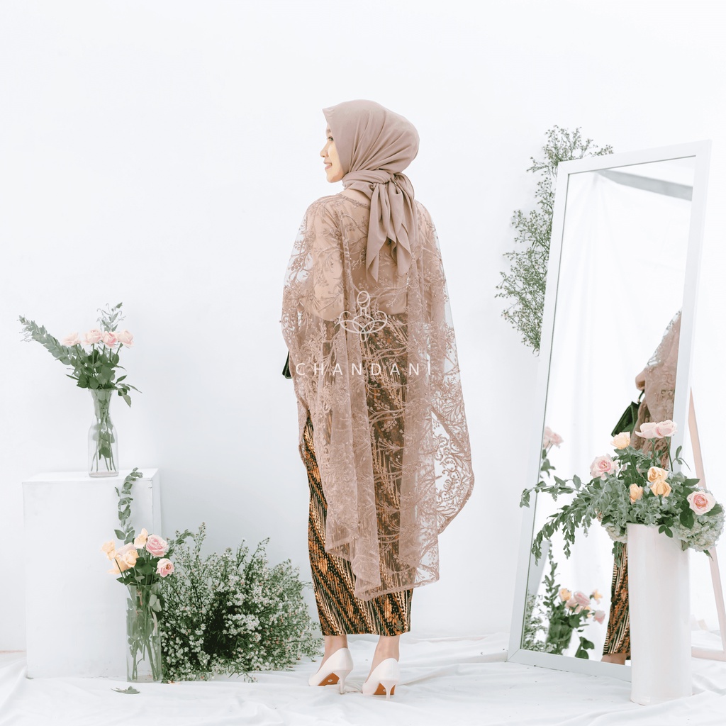 chandani.id • MEMAYU OUTER MOCCA | Outer Kebaya Tulle Tumpal Premium Wisuda Lamaran Seragam Bridesmaid. outer kondangan. kebaya wisuda. outer brokat. by chandani