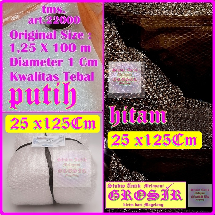 

BUBBLE WRAP HITAM 22001 - 25X125Cm - BUBBLE WRAP PUTIH - GROSIR BUBBLE WRAP - PENGAMAN PACKING - BUBLE