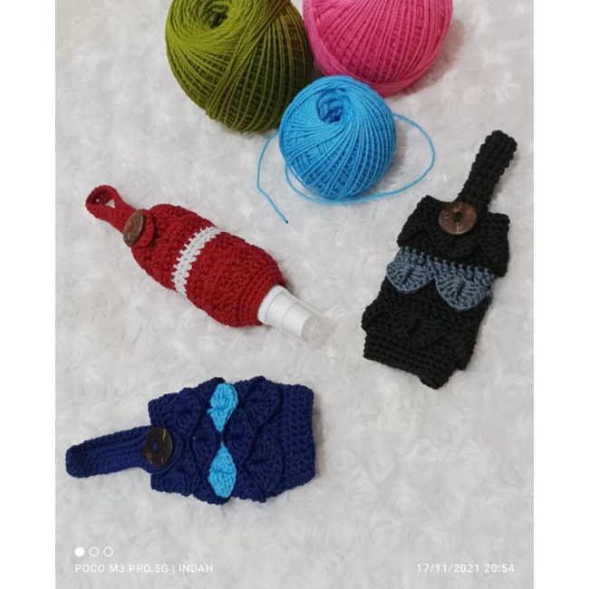 HOLDER HAND SANITIZER GANTUNGAN HAND SANITIZER TEMPAT HAND SANITIZER RAJUT