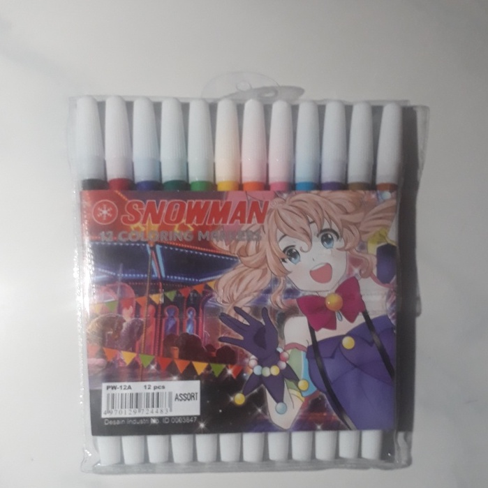 

[Cuci Gudang] SNOWMAN - Coloring Markers 12 Warna