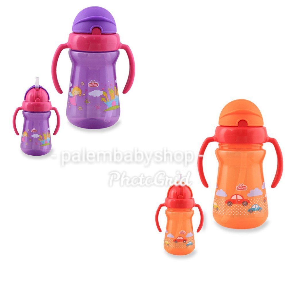 Lusty Bunny Training Cup With Straw Botol Minum Sedotan 180ml Dan 250ml