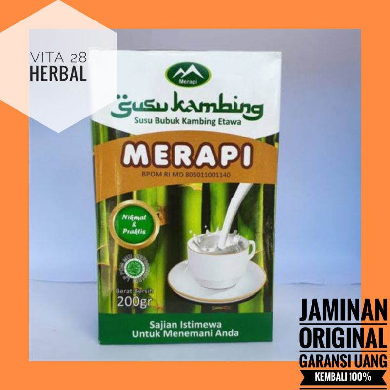 

SUSU KAMBING ETAWA BUBUK ETAWA MERAPI PREMIUM 1 BOX ISI 200 GRAM RASA ORIGINAL