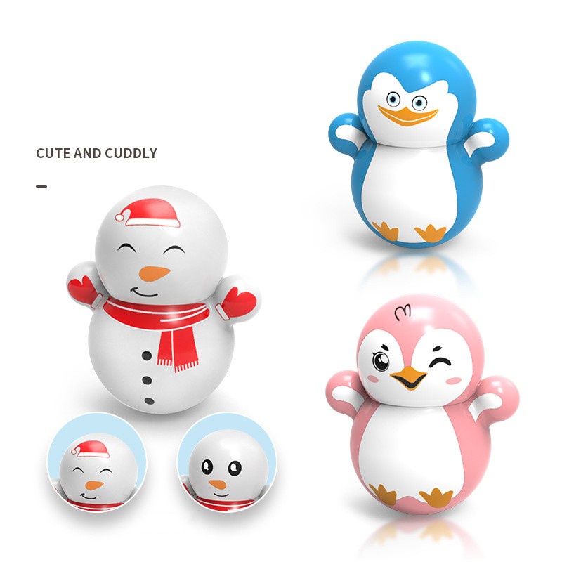 (Baby) Mainan Edukasi Tumbler Bentuk Penguin / Snowman Untuk Anak-Anak