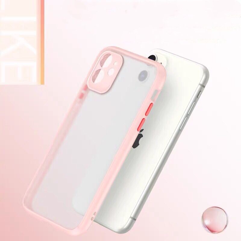 Hard Case Bahan Karet Silikon Matte Warna Kontras Untuk Iphone X Xs Max Xr 11 Pro Max 6 6s 7 8 Plus