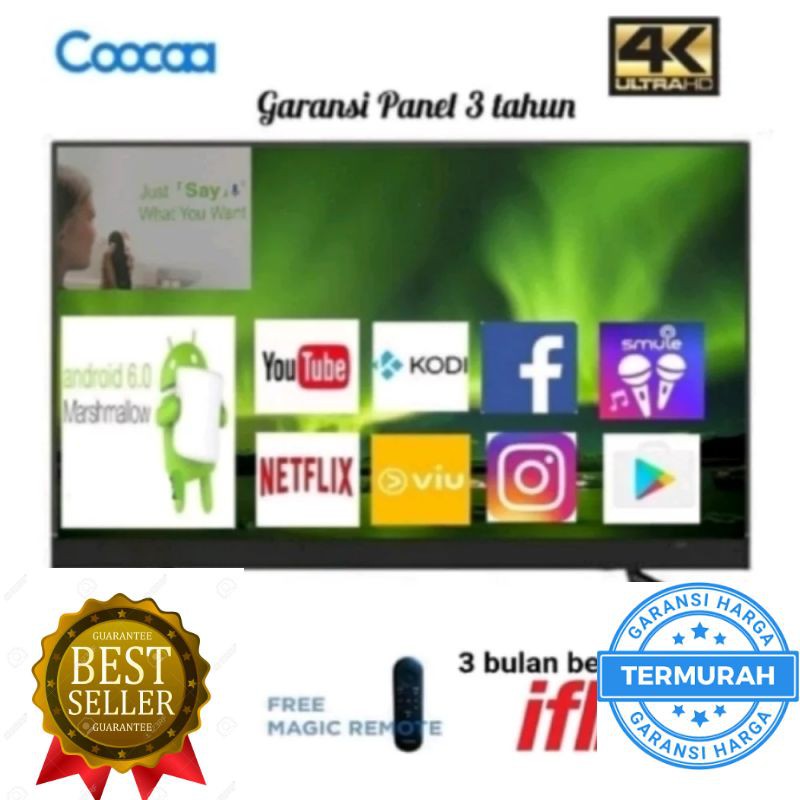 Promo COOCAA 50U5A11T LED SMART TV 50 INCH UHD 4K ANDROID TV Murah