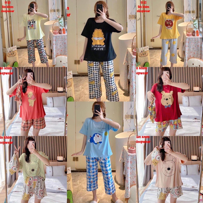 [ NEW  MOTIF  ] Stelan Baju tidur Import Stelan Piyama Import Baju import FREE POUCH