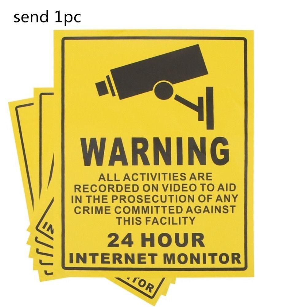 Rebuy Warning Sticker 20*25cm CCTV Sign Kamera Keamanan Tanda Stiker Dinding