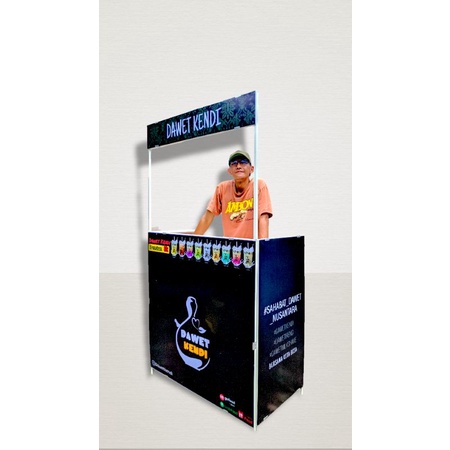 Rombong/both besi portabel lipat kuat anti loyo