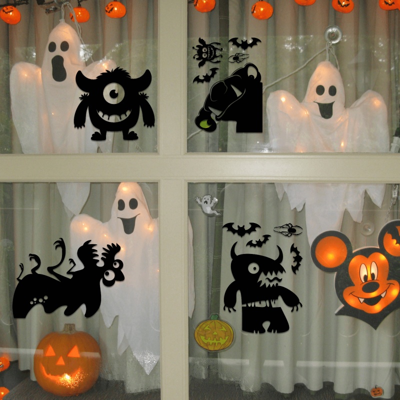 Zzz 44pcs Stiker Dinding / Jendela Tema Halloween Untuk Dekorasi