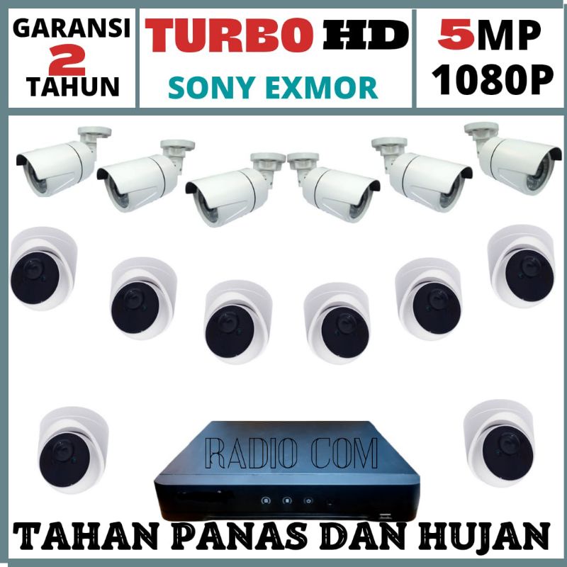 PAKET CCTV 16 CHANNEL 14 CAMERA LENSA 5MP 1080P FULL HD IR SONY GARANSI 2THN