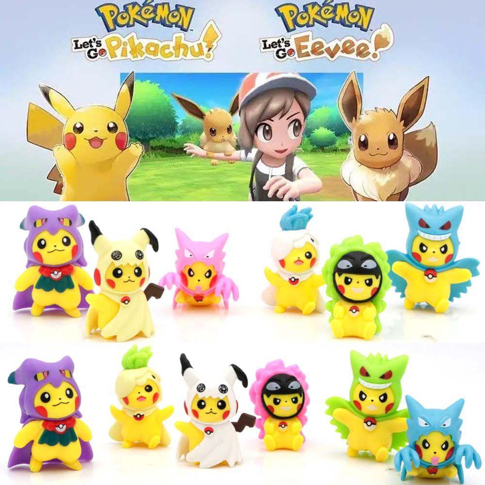 Needway Pokemon Anime Figure Patung Mainan Hadiah Koleksi Mainan Model Mainan PVC Dekorasi Kue Model Koleksi