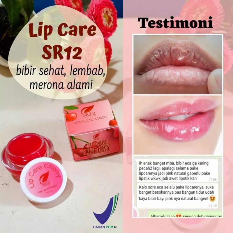 Lip Care SR12 Lip Balm Pelembab Bibir Pencerah Warna Bibir Alami Solusi Bibir Kering dan Hitam BPOM