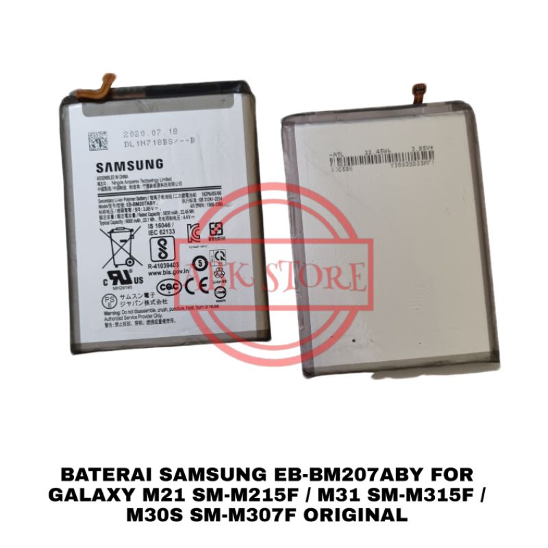 BATRE BATERAI SAMSUNG GALAXY M21 M215F / M31 M315F / M30S M307F EB-BM207ABY ORIGINAL