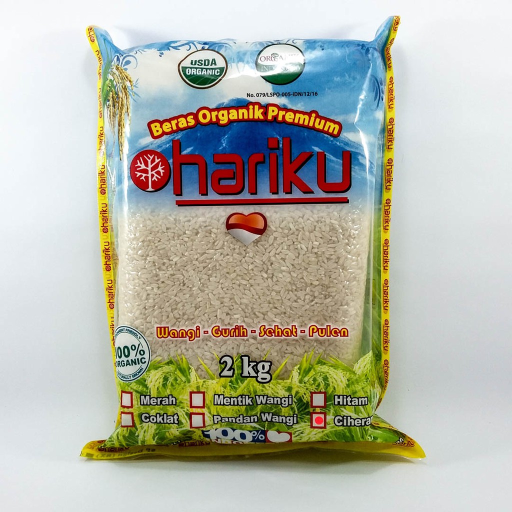 

Hariku Beras Putih Ciherang Organik 2 kg