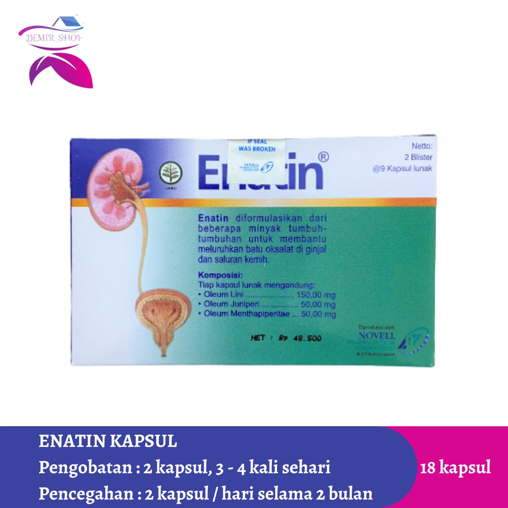 Enatin Kapsul untuk Meluruhkan Batu Urin di Ginjal &amp; Saluran Kemih