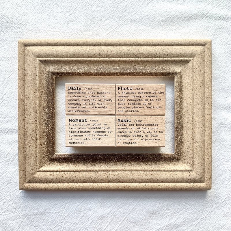 

Liberty Dictionary Series - Daily, Moment, Photo, Music Rubber Stamps
