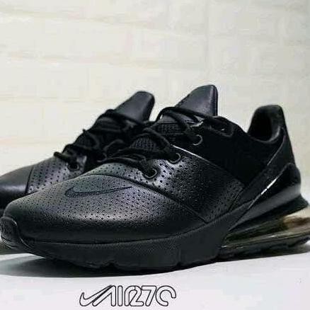 NIKE AIR MAX 270 2019 KULIT FULL BLACK SNEAKERS MAN PREMIUM ORIGINAL