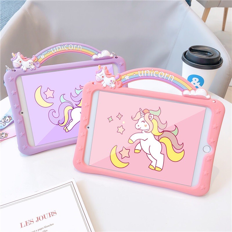 K2/K3 CASE silikon ipad 2 3 4 5 6 7 8 9 10 IPAD AIR 1 2 3 4 5 PRO 11” karakter anak UNICORN DINOSAUR