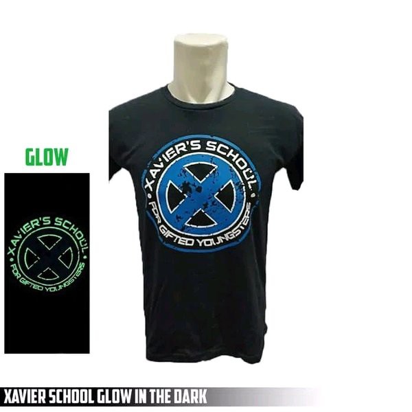 Kaos Xavier school X man Nyala dalam gelap