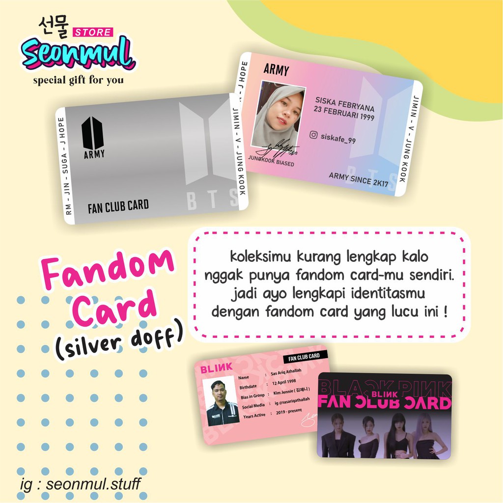 KARTU FANDOM KPOP SILVER TERMURAH