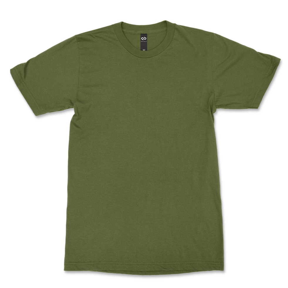 Buffback Kaos Polos Cotton Combed 30 S Warna Hijau Army