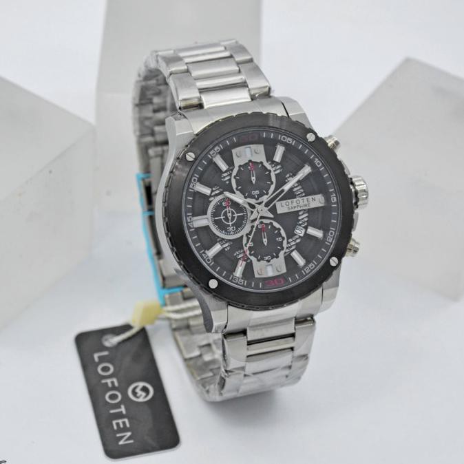 Jam Tangan Pria Lofoten R-6506 Chrono Silver Original Tokobaruandry74