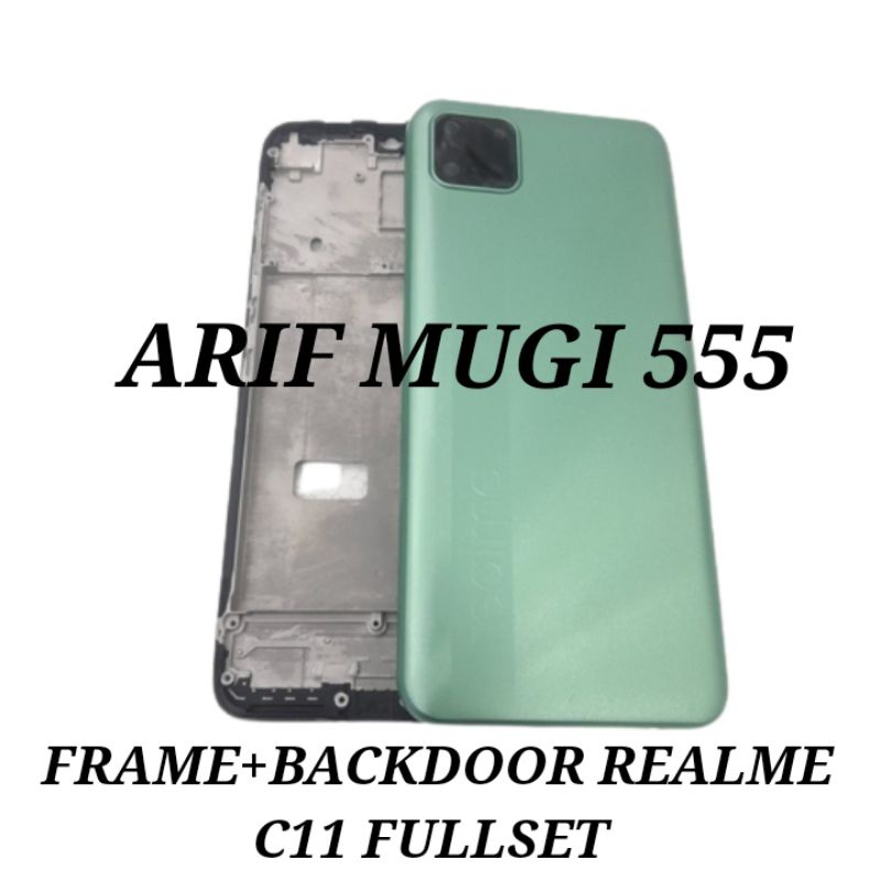 FRAME FULLSET BACKDOOR KESING CASING HOUSING TUTUP BELAKANG REALME C11 ORIGINAL