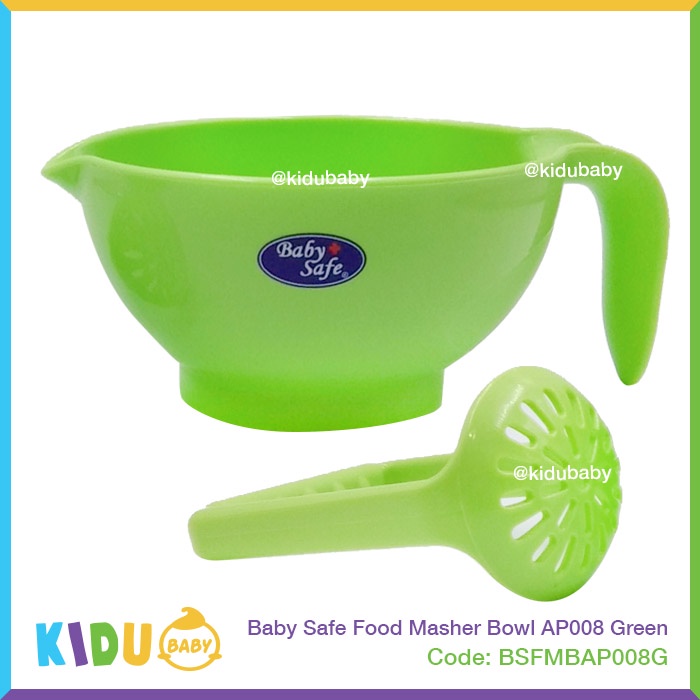 Baby Safe AP008 Mangkok Pelumat Penghalus Makanan Bayi Perlengkapan MPASI Food Masher Bowl AP008 Kidu Baby