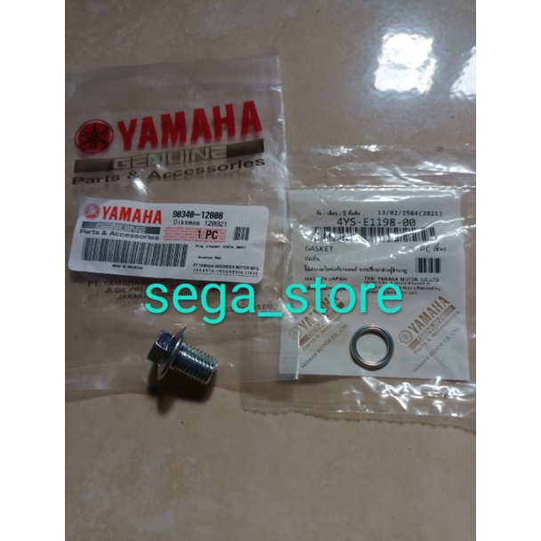 Bolt baut tutup pembuangan oli mesin yamaha scorpio original YGP 90340-12808 4YS-E1198-00