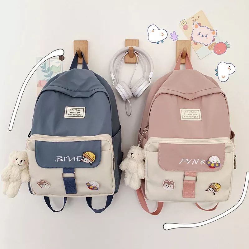 Ransel Anak Terbaru'Tas Ransel Perempuan Casual Desain Korea Tas Sekolah anak Sd SMP Simpel dan Termurah