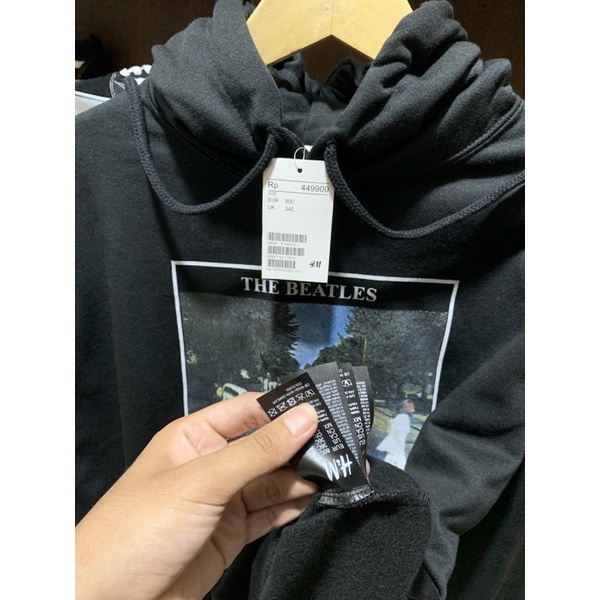 HOODIE H&amp;M THE BEATLES ABBEY ROAD BLACK