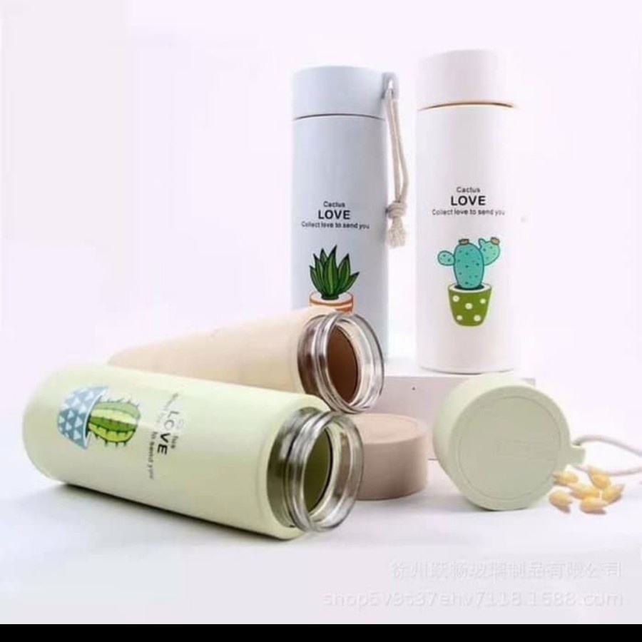 Botol Minum Kaktus Kaca Souvenir Termos Tumbler My Bottle Cactus Kado