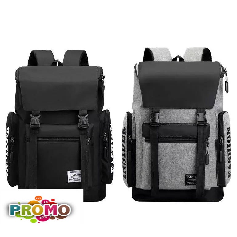 PROMO BACKPACK KANVAS PRIA WANITA [[CHUNJI]] / TAS RANSEL UNISEX PRIA WANITA / BACKPACK BIG SIZE / T