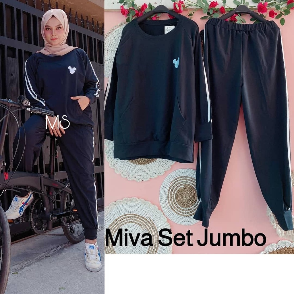 Setelan training olahraga wanita murah / Set Miva / setcel jogging senam terbaru/ set baju muslim AG