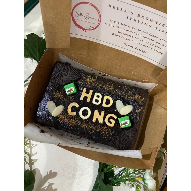 

Brownies Bella PERSONAL SIZED CUSTOMIZED FUDGY BROWNIES with Personalized Messages