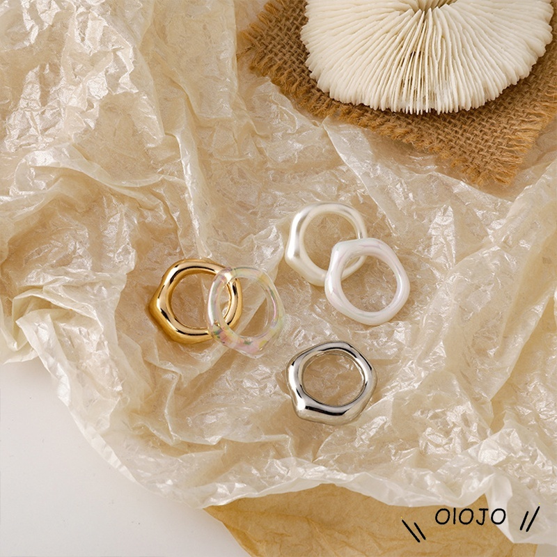 Cincin Fashion Gaya Korea Warna Permen Akrilik Aksesoris Fashion - ol