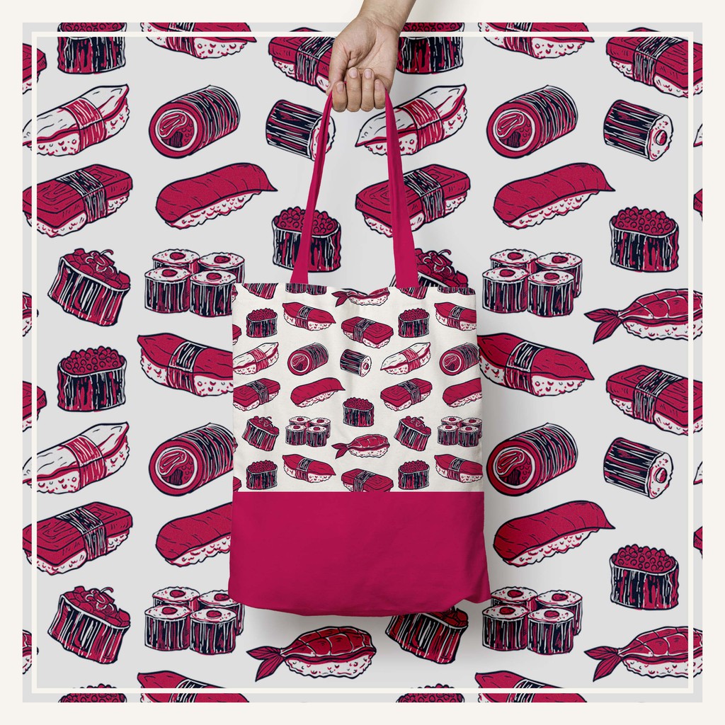 Tote Bag Kanvas Sushi