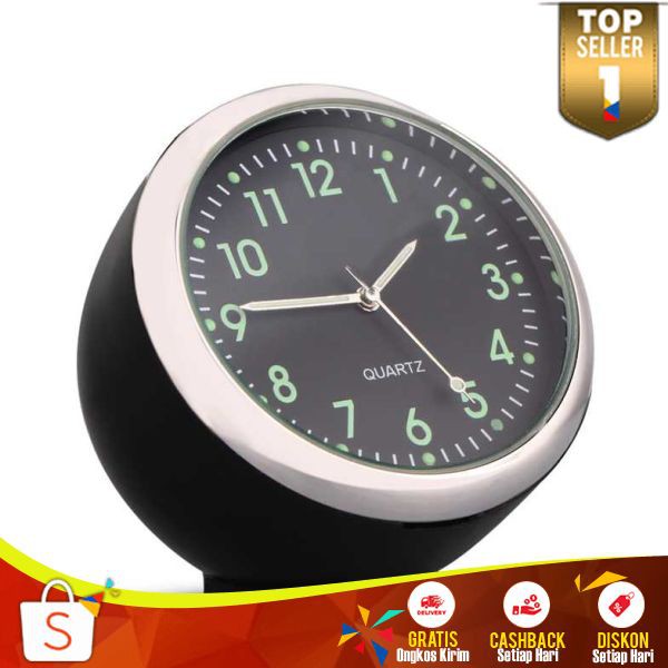 Dekorasi Mobil Jam Mini Quartz Clock Luminous Lucu Otomotive Decoration Perlengkapan Interior Mobil