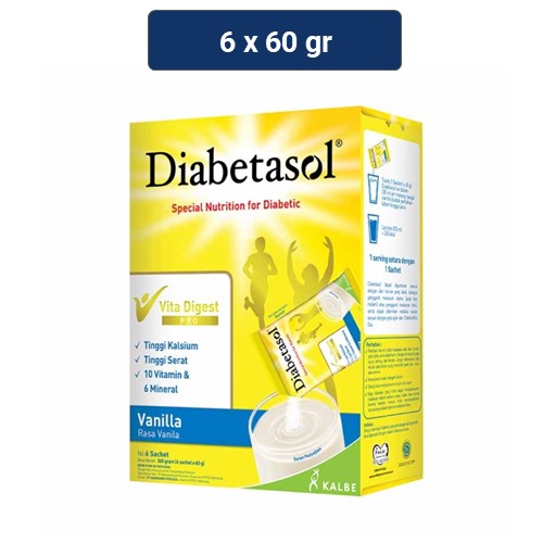 Diabetasol Susu Bubuk Vanilla Sachet 6 x 60 gr