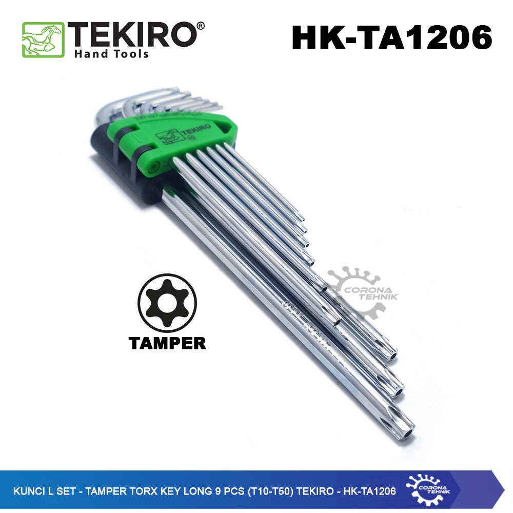 Tekiro - HK-TA1206 - Kunci L Set Torx 9 Pcs Lubang Panjang