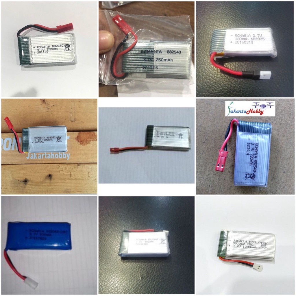 Baterai Battery Lipo 3,7V 1200mah 800mah 600mah 500mah 730mah 380mah 750mah 450mah Untuk RC Car Mobi