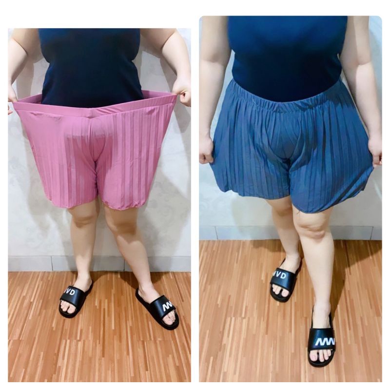 HOTPANTS PLISKET JUMBO / CELANA SANTAI WANITA JUMBO / CELANA RUMAHAN