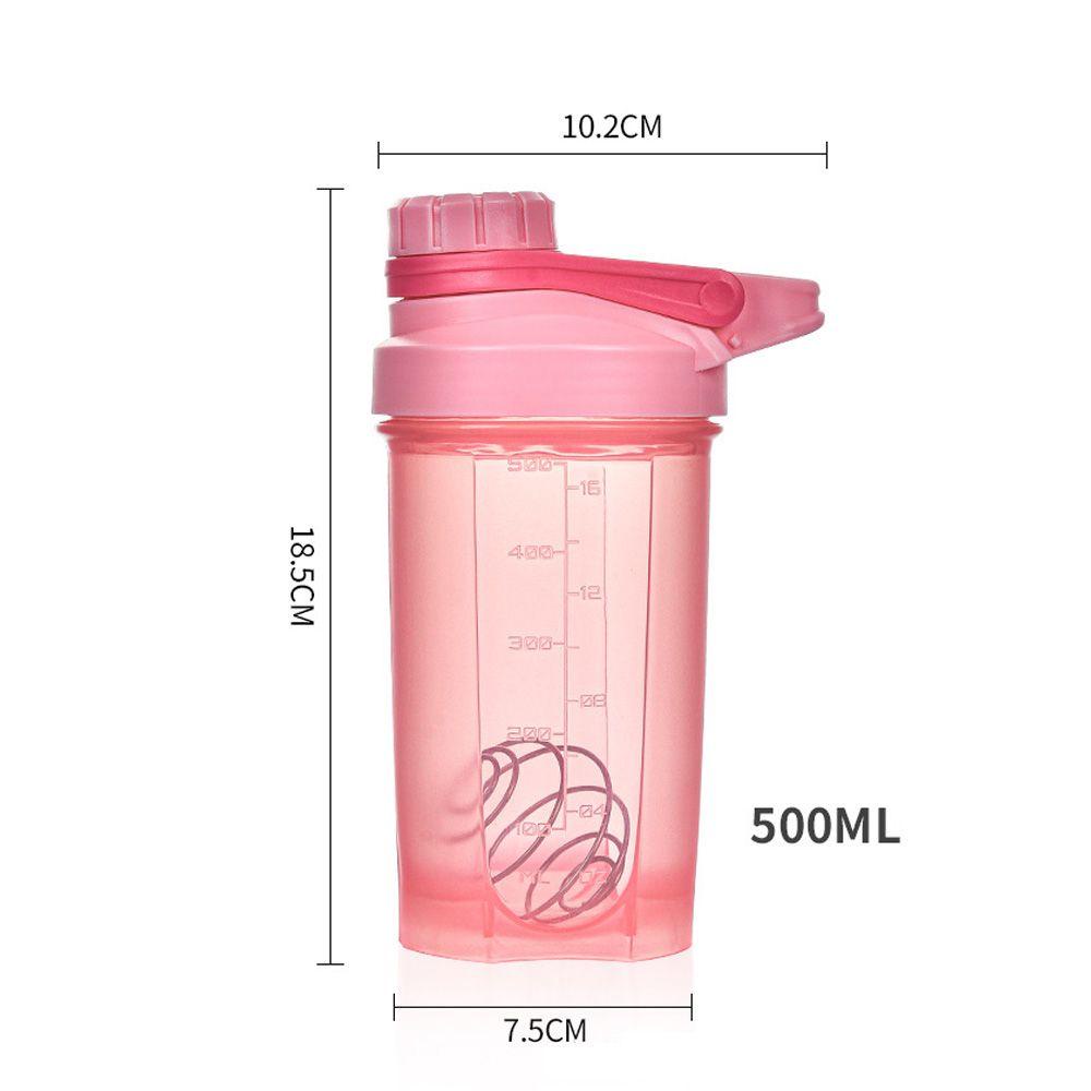 Chookyy 500ml Nutrition Shaker Bottle Kapasitas Besar Portable Dengan Kawat Whisk Ball Botol Minum