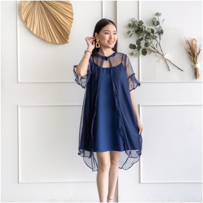 verona dress/dress tile dotty/setelan tile