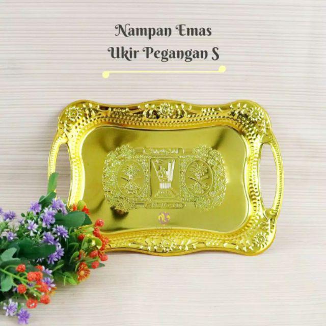 Nampan Emas Ukir Pegangan S Baki Tempat Makanan Oleh Oleh Haji Dan Umroh