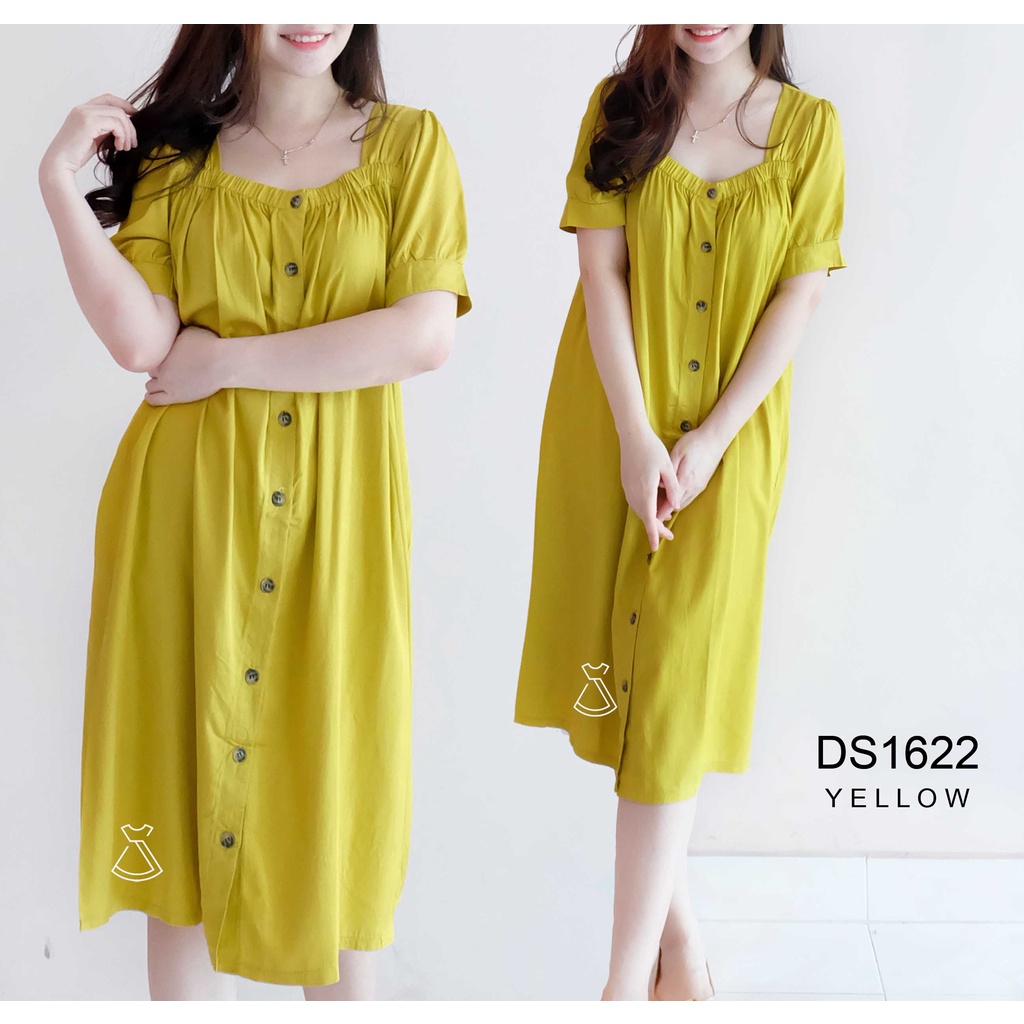 DS1622 - DRESS CASUAL WANITA RAYON TWILL BUSUI FRIENDLY